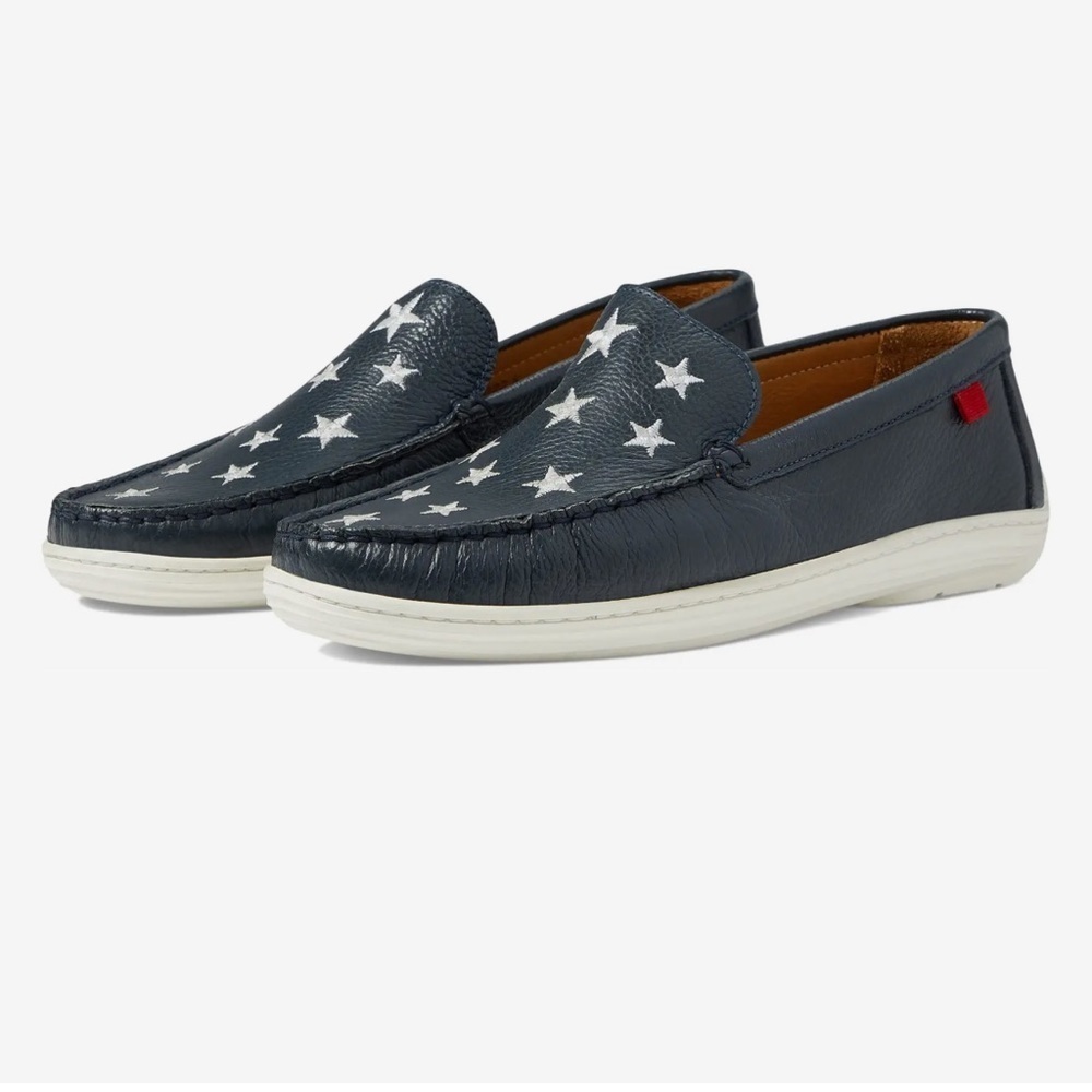 Marc Joseph New York Holland Loafer Navy Stars Leather Upper Little Kids 12.5